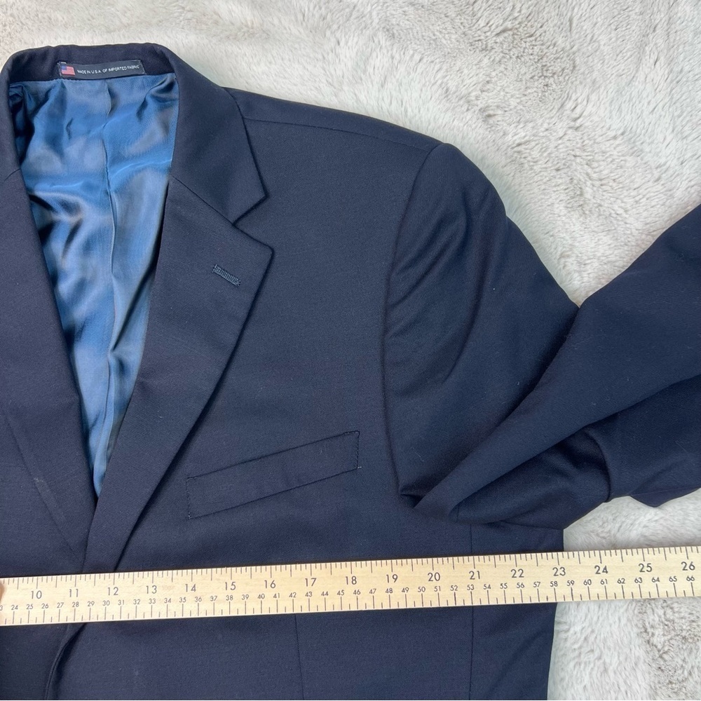 Hart Schaffner Marx Sport Coat Mens 44R Blue Windowpane 2 Button Made in USA - Picture 6 of 11